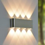 Silver Up Down Outdoor Wall Light (N6) 8W 3K